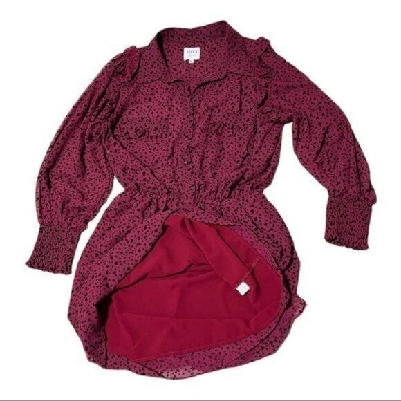 MISA Los Angeles Yolanda Dress Size M | Like New | Red Velvet Burntout - Picture 10 of 10